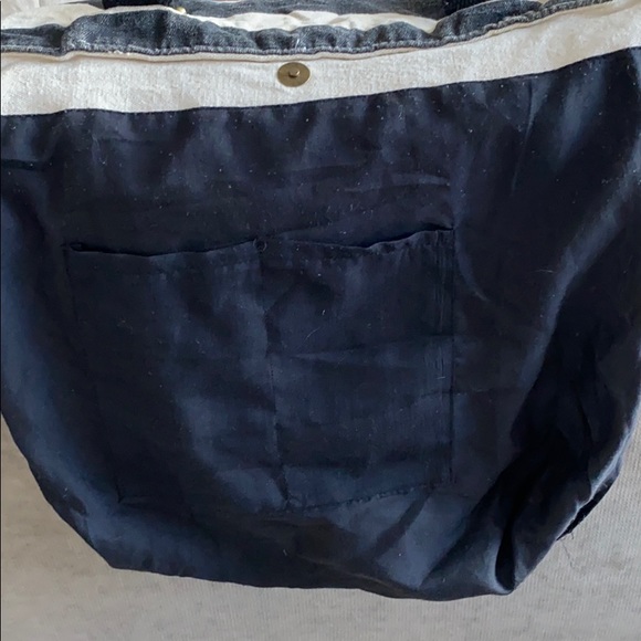 Canvas Tote Black & White Stripe Bag - Picture 5 of 6